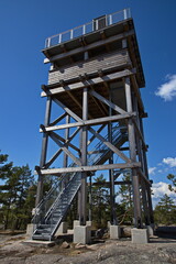 Lookout tower Utsiktstornet in Stendörrens Naturreservat in Sweden, Europe
