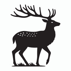 Deer silhouette vector on white background