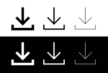 Arrow loading icon. Symbol for uploading or downloading a file. Incoming data icon.