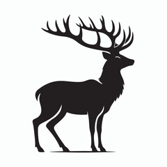 Deer silhouette vector on white background