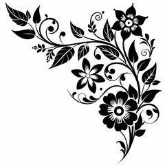 black and white floral background