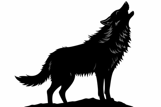 recommend clip art: Wolf silhouette vector illustration
