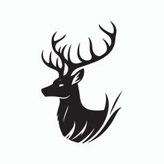 Deer silhouette vector on white background