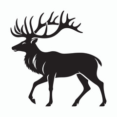 Deer silhouette vector on white background