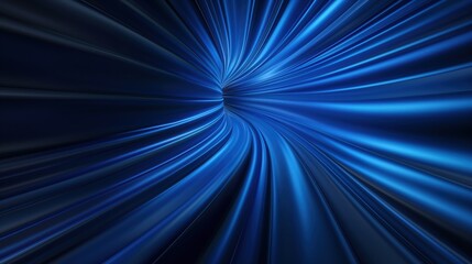 Vivid blue light flows in a swirling tunnel, creating a dynamic and immersive effect that evokes a sense of movement and depth