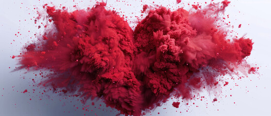 Vivid Heart Burst on Transparent Background, striking graphic of a heart bursting with energy, ideal for digital design projects, perfect for conveying love and passion.