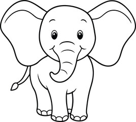 Endearing elephant face illustration great for sparking kids' creativity in coloring books
