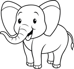 Obraz premium Delightful elephant face line art perfect for engaging children in creative coloring 