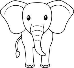 Lovely elephant face line art for children to color and explore their artistic side
