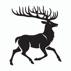 Deer silhouette vector on white background