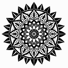 mandala round ornament isolated on a white background. PNG Transparent file type with high definition quality Available.