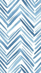 Blue and white watercolored chevron pattern on light background
