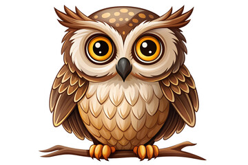Friendly Cartoon Owl With