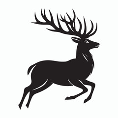 Deer silhouette vector on white background