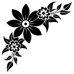 black and white flower