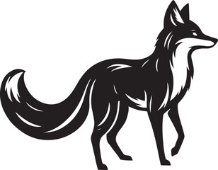 Fox silhouette and vector illustration