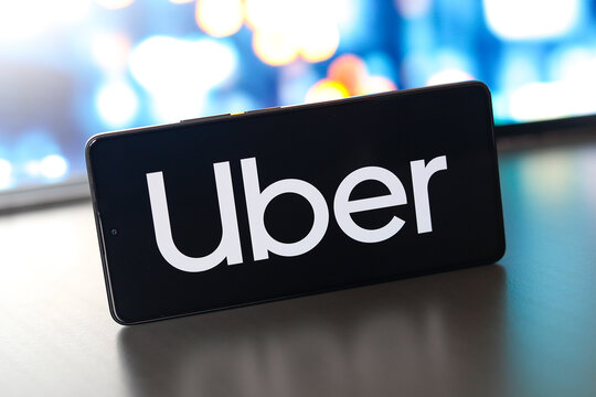 August 25, 2024, Paraguay. In this photo illustration, the Uber Technologies Inc. logo is displayed on a smartphone screen.