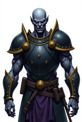 Fototapeta premium Cursed Warrior of Dark Fate , dark fantasy aesthetic, high-detail illustration, epic fantasy artwork, character concept art, rich color palette, dark and gritty style.