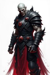Naklejka premium Cursed Warrior of Grimdark Fantasy , dark fantasy aesthetic, high-detail illustration, epic fantasy artwork, character concept art, rich color palette, dark and gritty style.