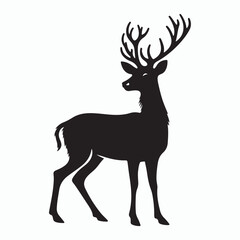 Deer silhouette vector on white background