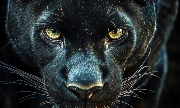 Close Up of a Black Panther's Face
