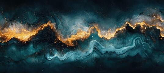 Abstract Cosmic Landscape with Golden Dust