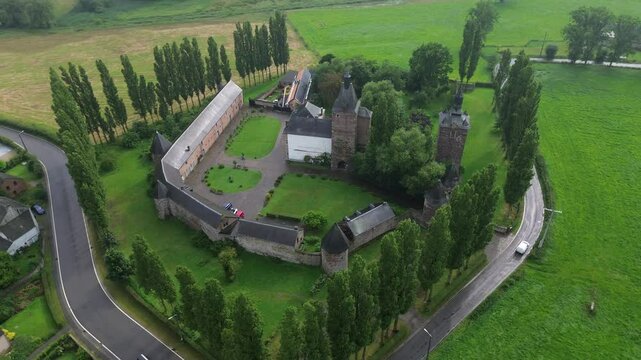 drone video Sombreffe castle belgium europe
