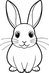 Cute rabbit illustrations in line art perfect for children's coloring books easy and engaging
