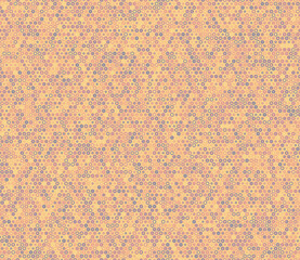 Honeycomb mosaic background with plain hexagon frames. Features small hexagon shapes in a seamless, tileable vector illustration with a multiple tones color palette.