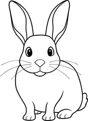 Delightful rabbit line art for kids coloring books fun and playful designs for creative enjoyment

