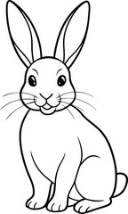 Charming rabbit line drawings for kids coloring books simple outlines to inspire young imaginations
