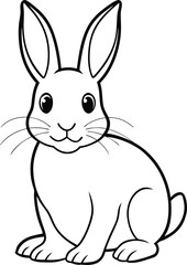 Sweet rabbit line art ideal for children's coloring books fun and easy drawings for creativity
