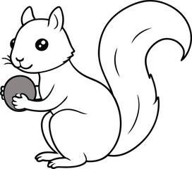 Adorable squirrel illustration for kids coloring book line art that sparks imagination and joy
