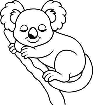 recommend clip art: Cute koala line art perfect for kids coloring books simple and fun graphic illustration for creative play
                    