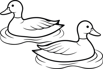 Cute duck line art perfect for kids coloring books simple design for endless fun and creativity
