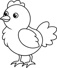 Delightful chick line art graphic for kids coloring book simple and fun design to spark imagination and creativity
