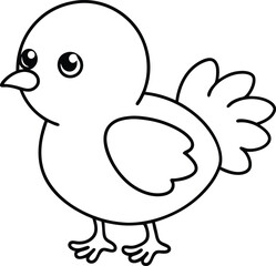 Cute chick line art perfect for kids coloring book add joy and creativity to young artists with this charming illustration
