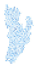 Kadan Kyun Dot Map. Island Digital Style Shape. Kadan Kyun vector image. Island shape blue circular dots. Elegant vector illustration.