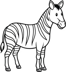 Cute zebra line art drawing ideal for kids coloring activity and creative fun
