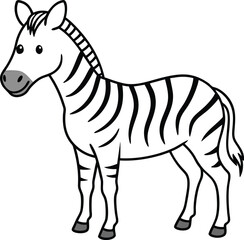 Cute zebra line drawing fun for kids to color
