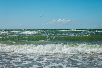 wavy sea on a windy day