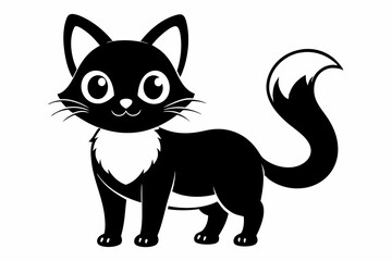 Cute Cat Silhouette Vector Illlustration