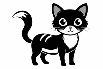 Cute Cat Silhouette Vector Illlustration