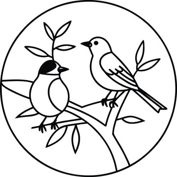 recommend clip art: Fun line art of cute orioles great for children’s coloring books easy and engaging designs
                    