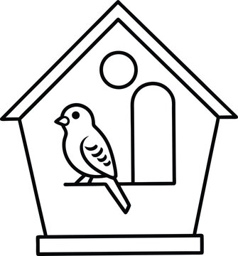 recommend clip art: Adorable parakeet illustrations in line art style ideal for children to color and enjoy
                    
