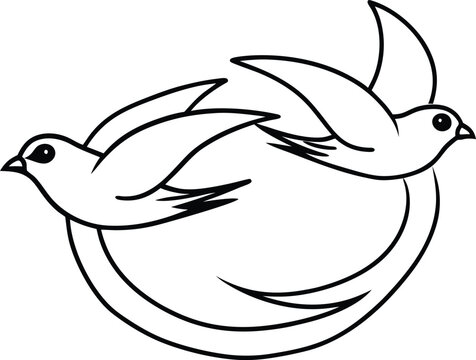 recommend clip art: Cute pair of swifts line art perfect for kids coloring book simple and fun design for hours of creative enjoyment
                    
                    