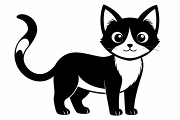 Cute Cat Silhouette Vector Illlustration