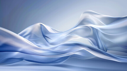 Abstract Flowing Blue Fabric Waves