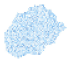 Alegranza Dot Map. Island Digital Style Shape. Alegranza vector image. Island shape blue circular dots. Vibrant vector illustration.