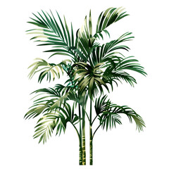 Fototapeta premium Isolated illustration of areca palm tree ai generated element